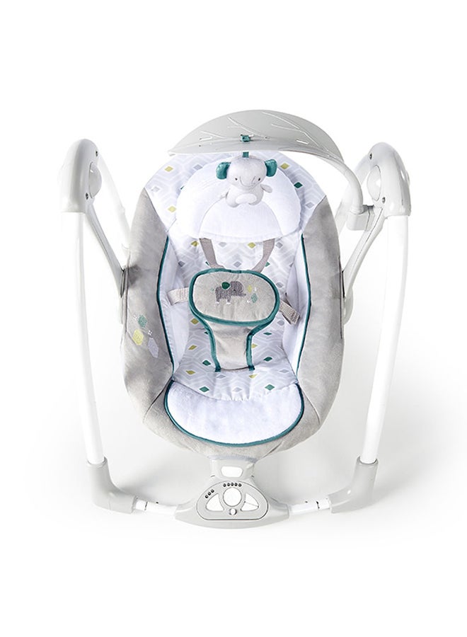 إنجنيونتي أرجوحة مهد الأطفال الفاخرة متعددة الوظائف 2 في 1 مع موسيقى لحديثي الولادة - رمادي - Image 3
