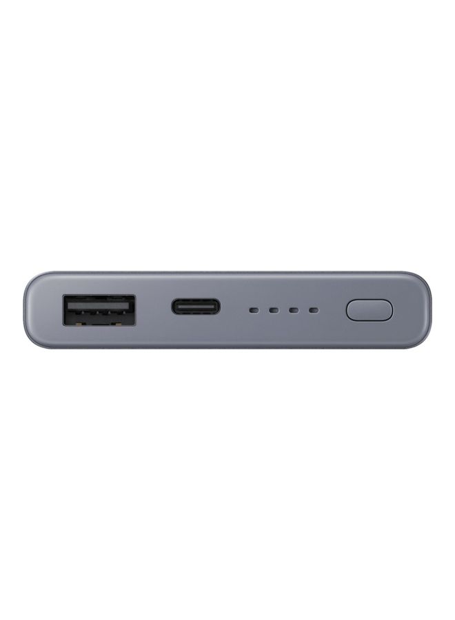 Samsung - 10000 mAh 10000mAh Super Fast Charge Dual Port Power Bank 25W Portable Battery Pack With USB-A and USB-C Port Silver - Image 1