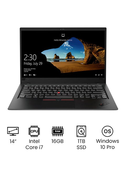 ThinkPad X1 Carbon (Upgraded Version) Laptop With 14-Inch Full HD Display, Core i7 Processor/16GB RAM/1TB SSD/Integrated Graphics/Windows 10 /International Version English Black