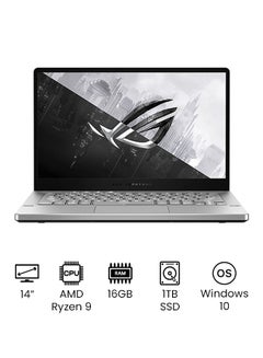 ROG Zephyrus G14 With 14-Inch Full HD Display, AMD Ryzen R9 Processor/16GB RAM/1TB SSD/6GB NVIDIA GeForce RTX 2060 Graphics/Windows 10 English Moonlight White