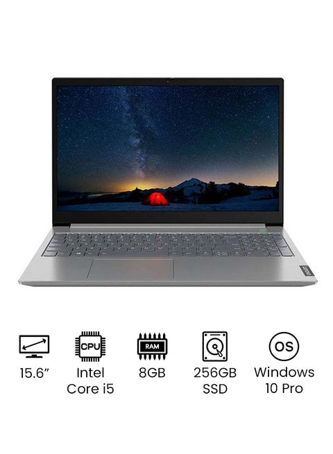 ThinkBook 15 (Upgraded Version) Laptop With 15.6-Inch Full HD Display, Core i5 Processor/8GB RAM/256GB SSD/Windows/Integrated Intel UHD Graphics/Windows 10 Pro English/Arabic Minerak Grey