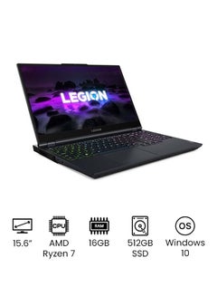 Legion 5 82JU0080AX Laptop With 15.6 Inch Full HD Display, 165Hz Refresh Rate, AMD Ryzen 7 5800H Processor/16GB RAM/512 SSD/6GB NVIDIA GeForce RTX 3060 Graphics Card/Windows 10 /International Version English Phantom Blue