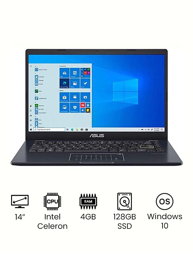 ASUS - E410 Laptop With 14-Inch HD Display, Celeron N4020 Processer/4GB RAM/128GB SSD/Intel UHD Graphics/Windows 10 English Peacock blue - Image 1