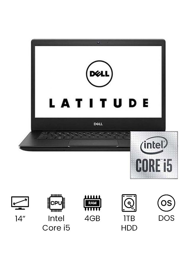 (Upgraded Version) Latitude 5410 With 14 Inch HD Display, Core i5-10210U Processor/4GB RAM/1TB HDD/Intel UHD Graphics/DOS (Without Windows)/ English/Arabic Black