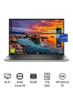 لابتوب XPS 15 9510 بشاشة 15.6 بوصة بدقةٍ كاملة الوضوح، ومعالج كور I9 طراز 11900H وذاكرة رام 16 جيجابايت ومحرك أقراص SSD سعة 1 تيرابايت وبطاقة رسومات إنفيديا RTX 3050Ti سعة 4 جيجابايت ونظام تشغيل ويندوز 10 / الإصدار العالمي الإنجليزية/العربية لون فضي بلاتيني من الخارج وأسود من الداخل