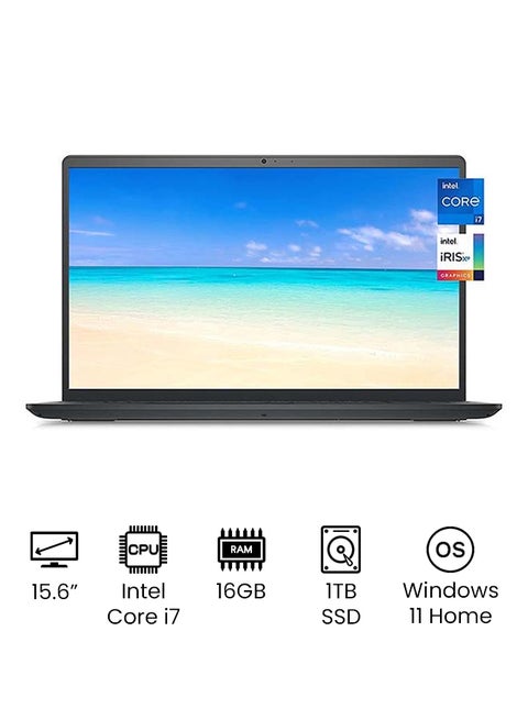 Inspiron 15 3000 Series 3511 Laptop With 15.6-Inch Full HD Touch Screen Display, Core i7-1165G7 Processor/16GB RAM/1TB SSD/Intel UHD Graphics/Windows 11 Home /International Version English/Arabic Black