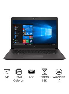 HP 240 G7 (Upgraded Version) Laptop With 14-Inch HD Display, Celeron N4020 Processor/4GB RAM/128GB SSD/Intel UHD Graphics/Windows 10/International Version English Black  - Image 1