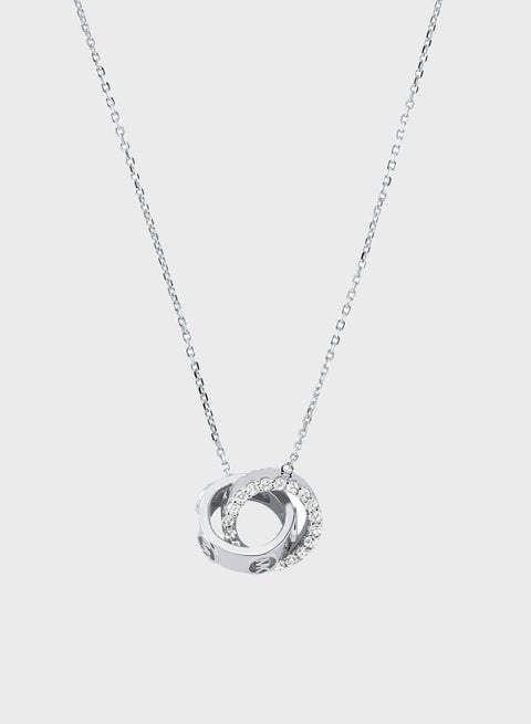 Women MKC1554AN040 Dual Rings Necklace