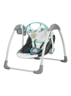 Mastela Deluxe Portable Baby Swing Automatic For Newborn To Toddler With Music-Green/White  - Image 1