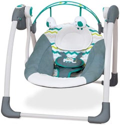 Mastela Deluxe Portable Baby Swing Automatic For Newborn To Toddler With Music-Green/White  - Image 5
