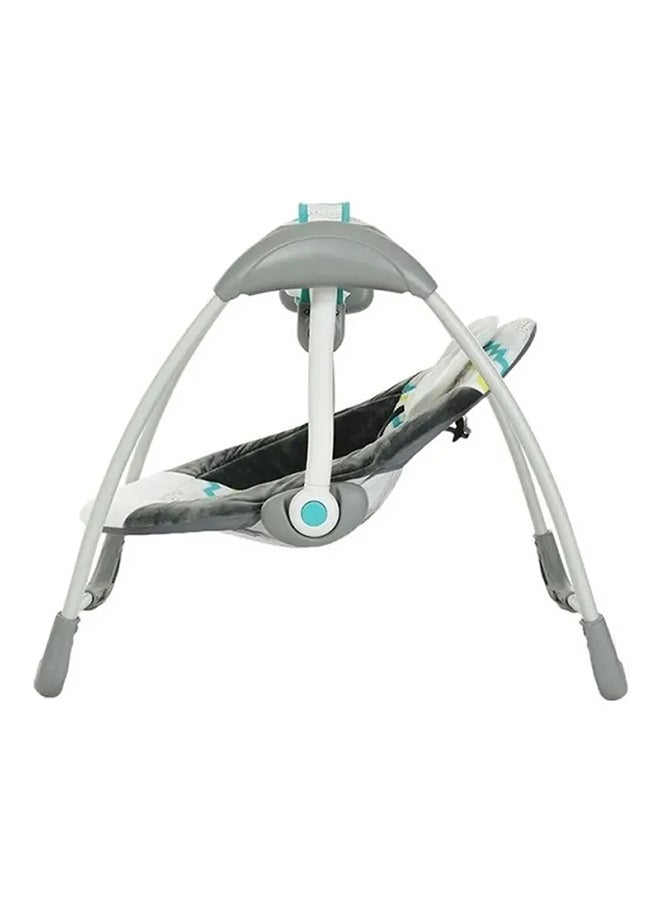 Deluxe Portable Baby Swing Automatic For Newborn To Toddler With Music-Green/White