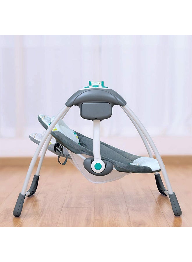 Deluxe Portable Baby Swing Automatic For Newborn To Toddler With Music-Green/White