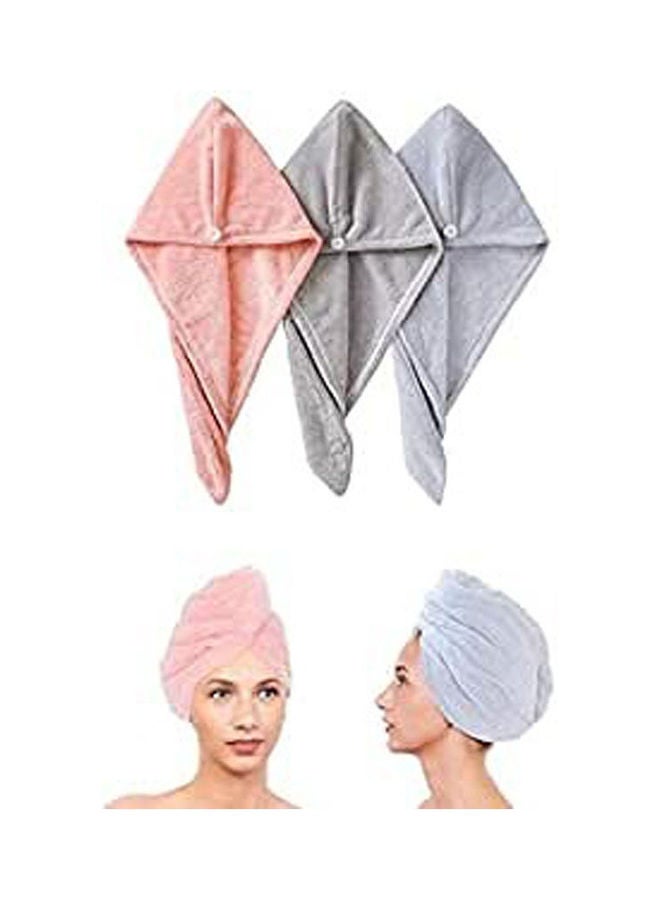 Hair Wrap Towel 3 Pcs Microfiber Drying Multicolour - Image 1