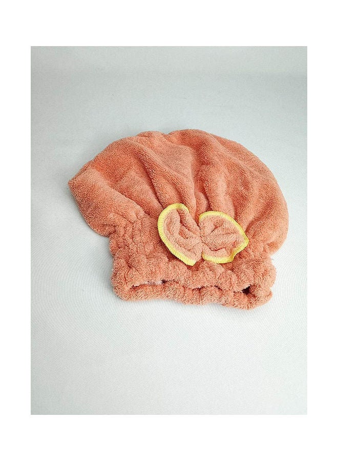 Fiber Solid Pattern Head Towels Orange 18x11cm - Image 1