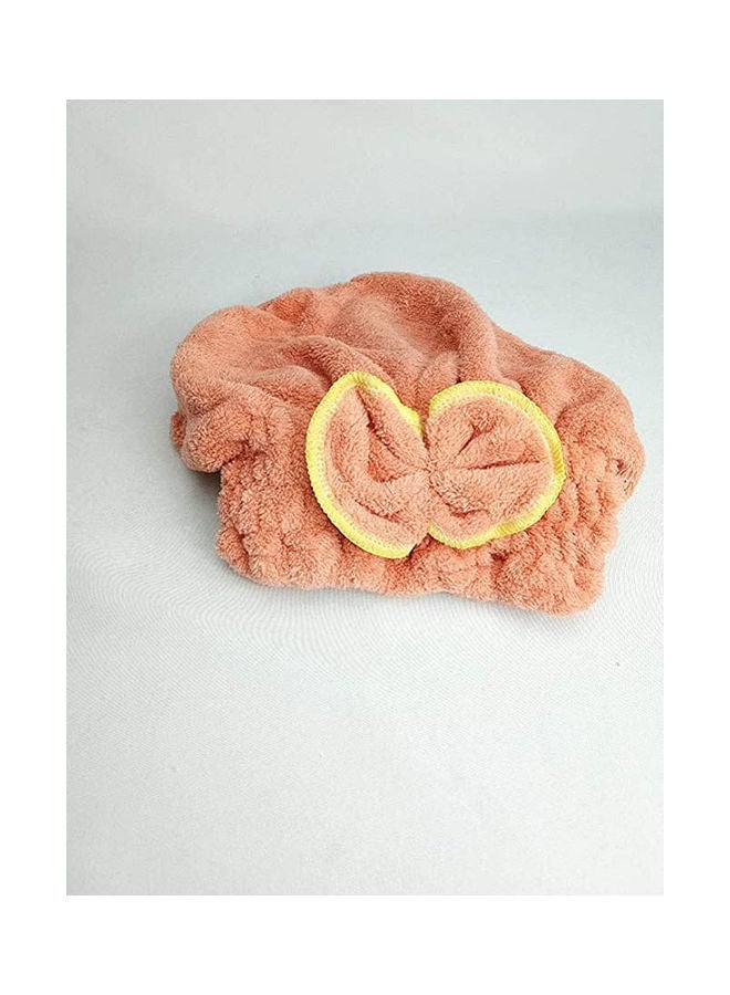 Fiber Solid Pattern Head Towels Orange 18x11cm - Image 2