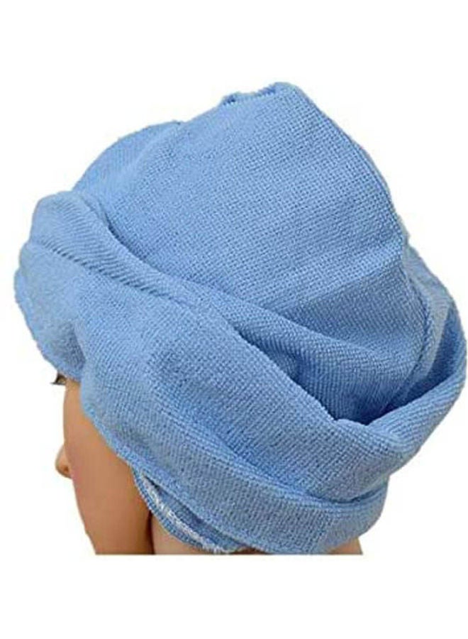 2 Pcs Microfiber Bath Head Wrap Blue 8x4cm - Image 2