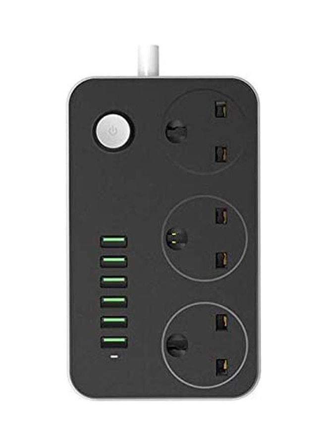 6 Usb Power Strip 3 Ac Outlets Power Socket Grey 2meter - Image 1