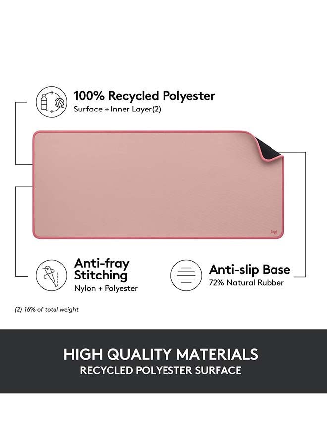 Logitech - Desk Mat - Studio Series, Multifunctional Large Desk Pad, Extended Mouse Mat, Office Desk Protector with Anti-Slip Base, Spill-Resistant Durable Design - Pink - Image 1