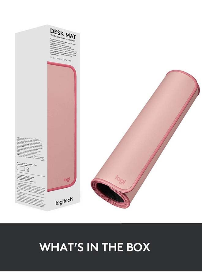 Logitech - Desk Mat - Studio Series, Multifunctional Large Desk Pad, Extended Mouse Mat, Office Desk Protector with Anti-Slip Base, Spill-Resistant Durable Design - Pink - Image 1