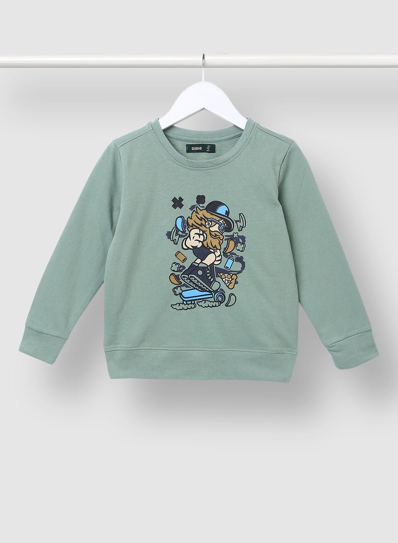 QUWA Graphic Printed Sweatshirt Printed  - Image 1