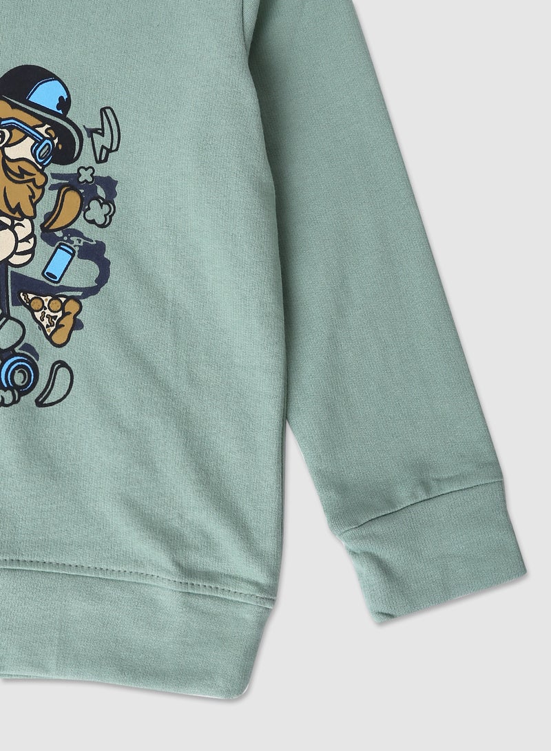 QUWA Graphic Printed Sweatshirt Printed  - Image 4
