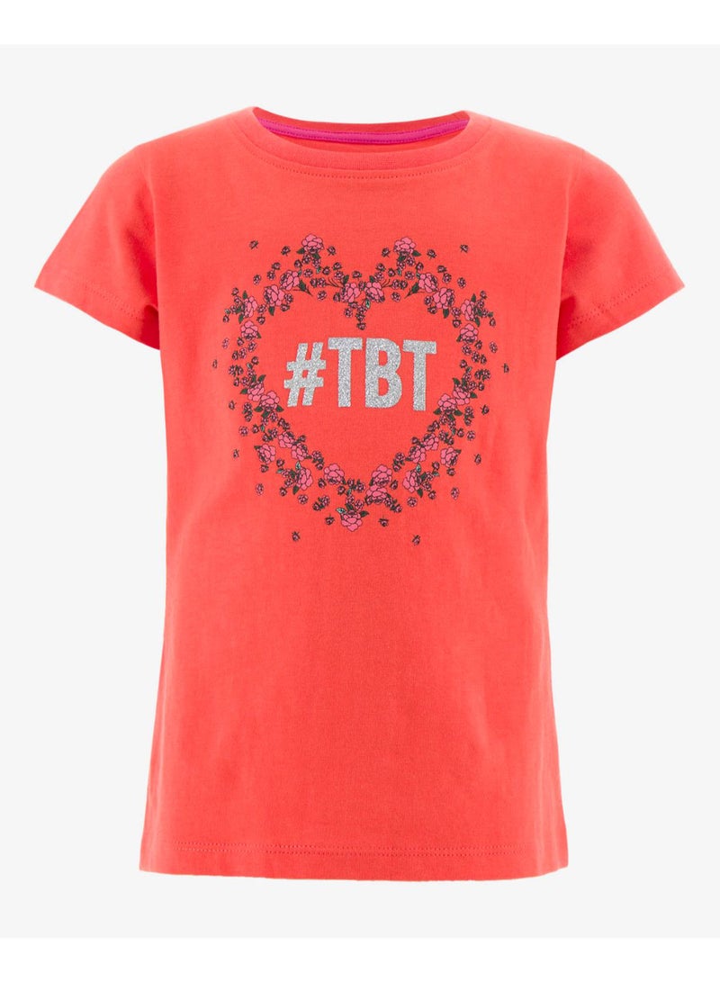 R&B Printed Basic Casual T-Shirt Light Orange  - Image 1