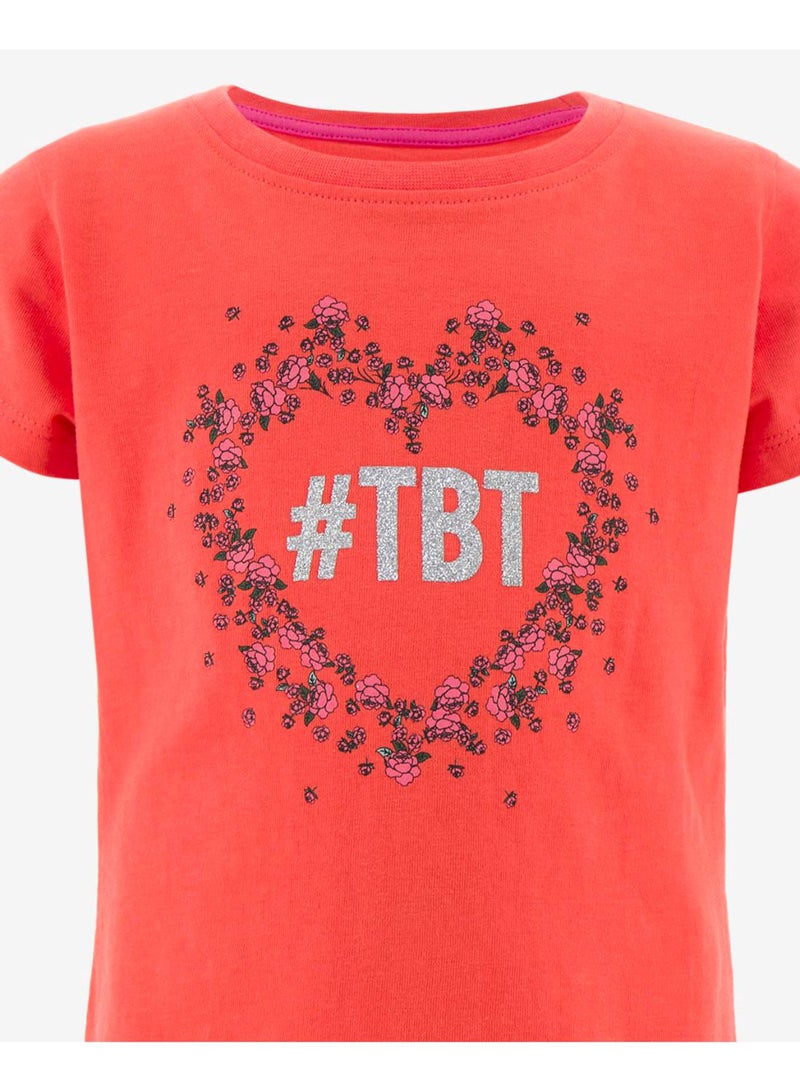 R&B Printed Basic Casual T-Shirt Light Orange  - Image 3
