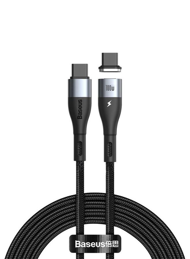 Baseus USB C to USB C Fast Charging Cable 100W PD Zinc Magnetic Power Delivery Data Transfer 1.5M Compatible with MacBook Pro 2021 Air iPad Pro Samsung S21+ Ultra Huawei Lenovo ThinkPad Dell XPS Black  - Image 1