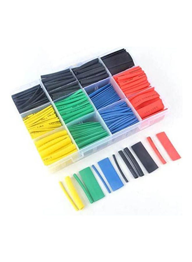 Pack Of 530Pcs Heat Shrink Tubing Insulation Shrinkable Tube Assortment Electronic Polyolefin Ratio 2:1 Wrap Wire Cable Sleeve Tubes Kit Multicolour - Image 1