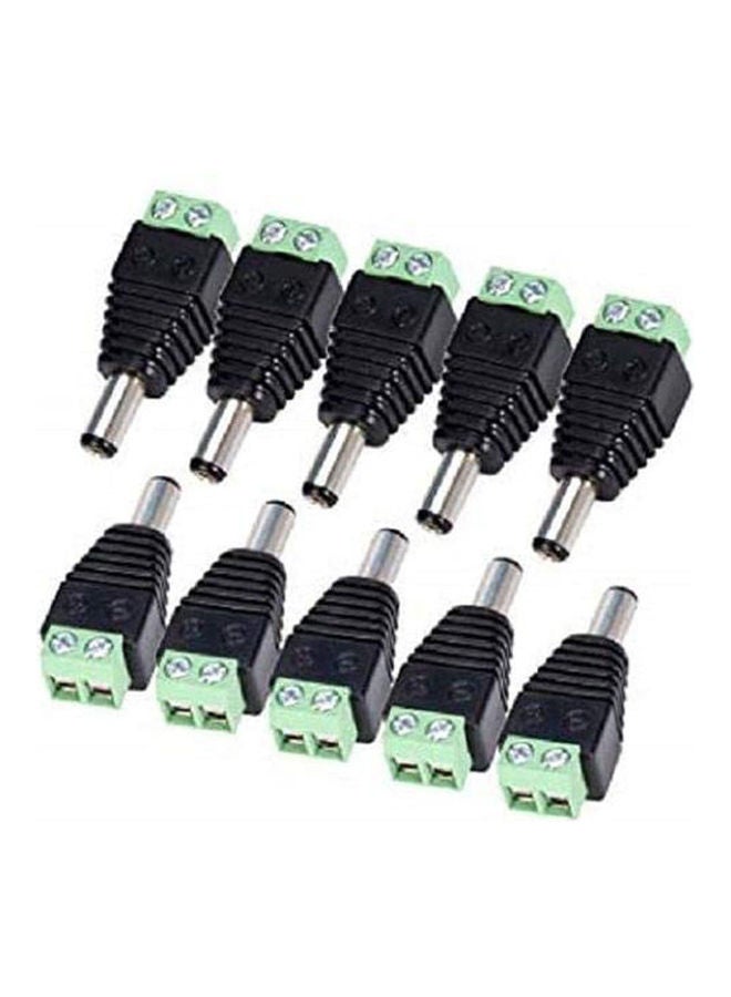 Screw Terminal Block To Male Dc Power Adapter - 2.1Mm Plug - Pack 10 Mulitcolor