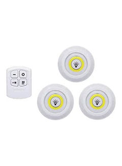 Under Cabinet Light Cob LED Puck Lights Closets Lights With Remote Control Anywhere For Wardrobe Bathroom Cabinets Trunk White