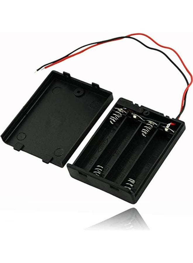 4 X Aa Battery Holder + On-Off Switch Black 