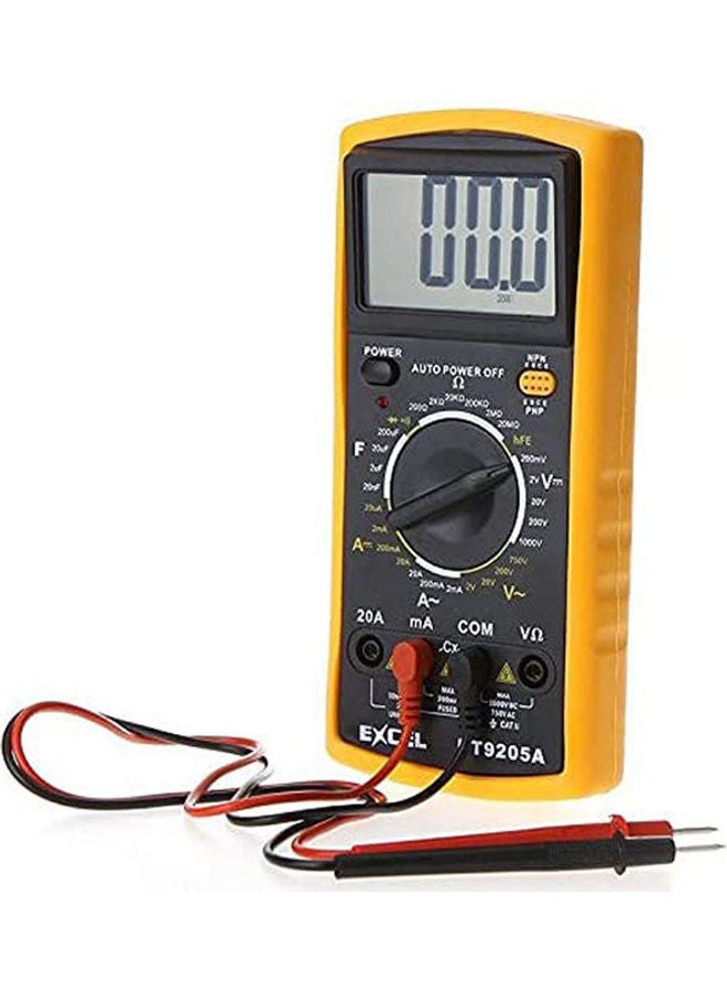 Excel Dt9025A Ac-Dc Professional Electric Handheld Digital Multimeter Yellow 