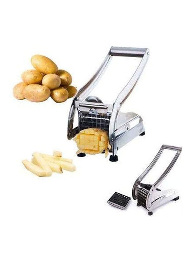 ماركة غير محددة Stainless Steel Potato Chipper French Fries Slicer Chip Cutter Chopper Maker Silver  - Image 2