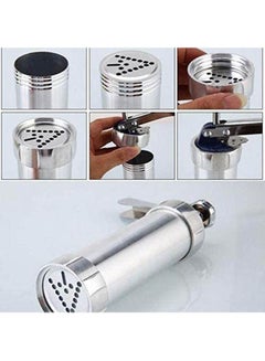 gluckluz Cookie Press Pump Machine, Biscuit Maker Set Multifunctional Cookie Press Set Silver  - Image 2