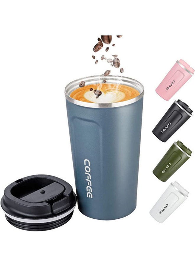 كوب قهوة ترمس صديق للبيئة مزدوج الجدار من الفولاذ المقاوم للصدأ قابل لإعادة الاستخدام - Image 1