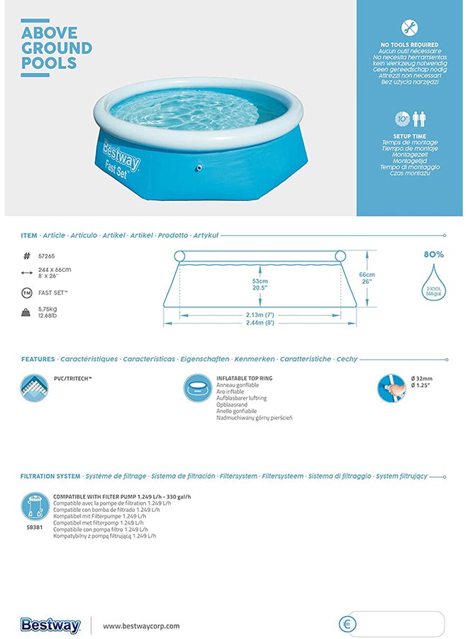 Bestway - Fast Set Pool -26-57265 244x66cm - Image 1