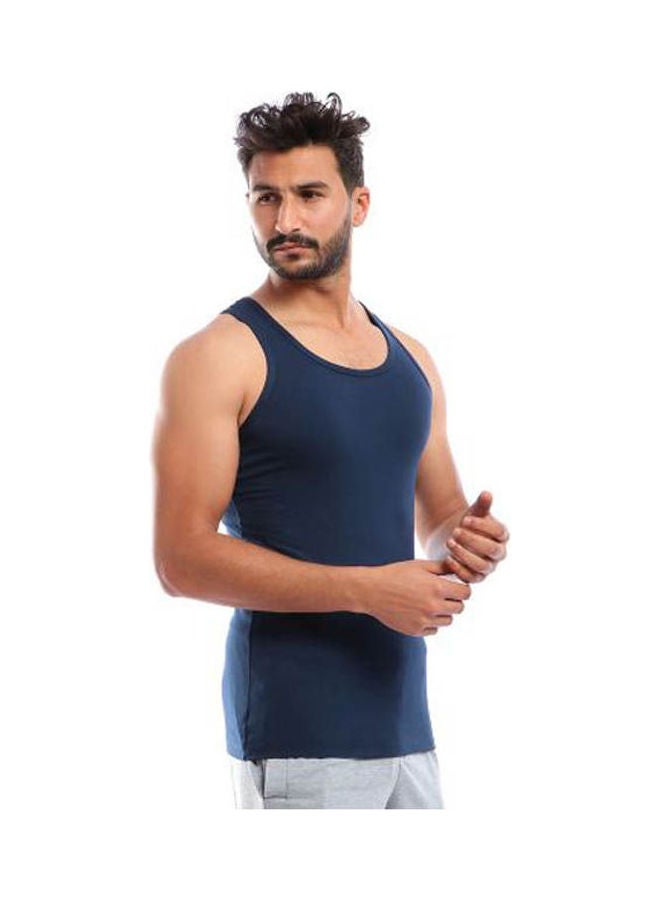 Mesery Undershirts Cotton Stretch Navy Blue - Image 1