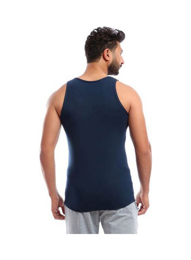Mesery Undershirts Cotton Stretch Navy Blue - Image 4