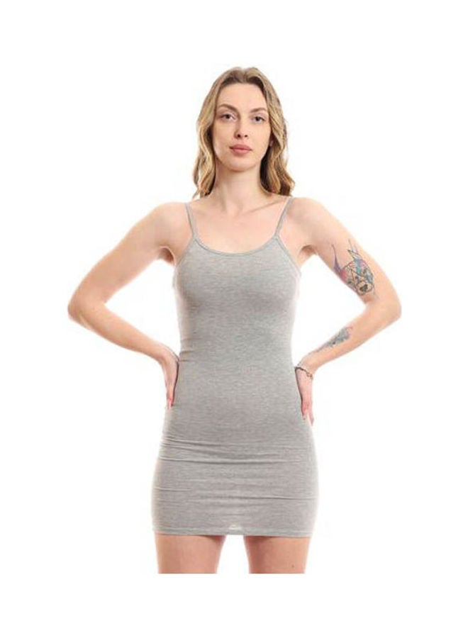 Mesery Bretelle Short Dress Cotton Thin Strap Grey  - Image 1