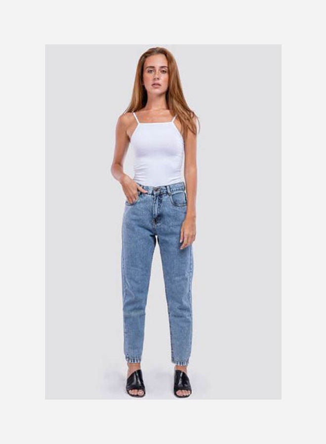 Mesery Cotton Stretch Plain Spaghetti Top White - Image 3