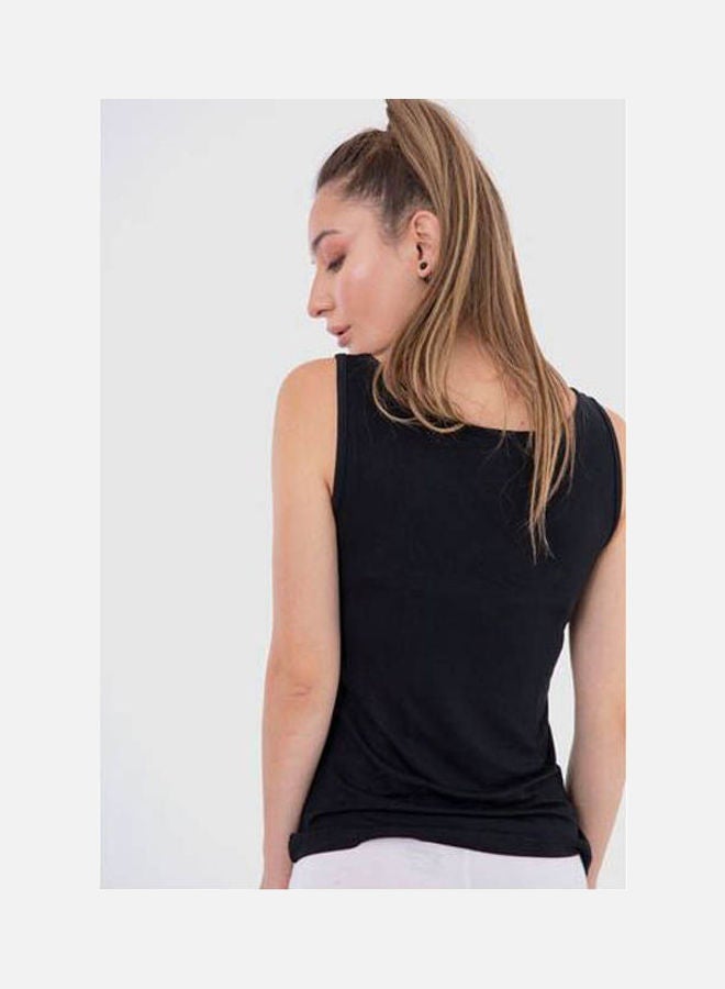 Mesery - Women's Cotton Stretch Plain Tank Top Black - Image 1