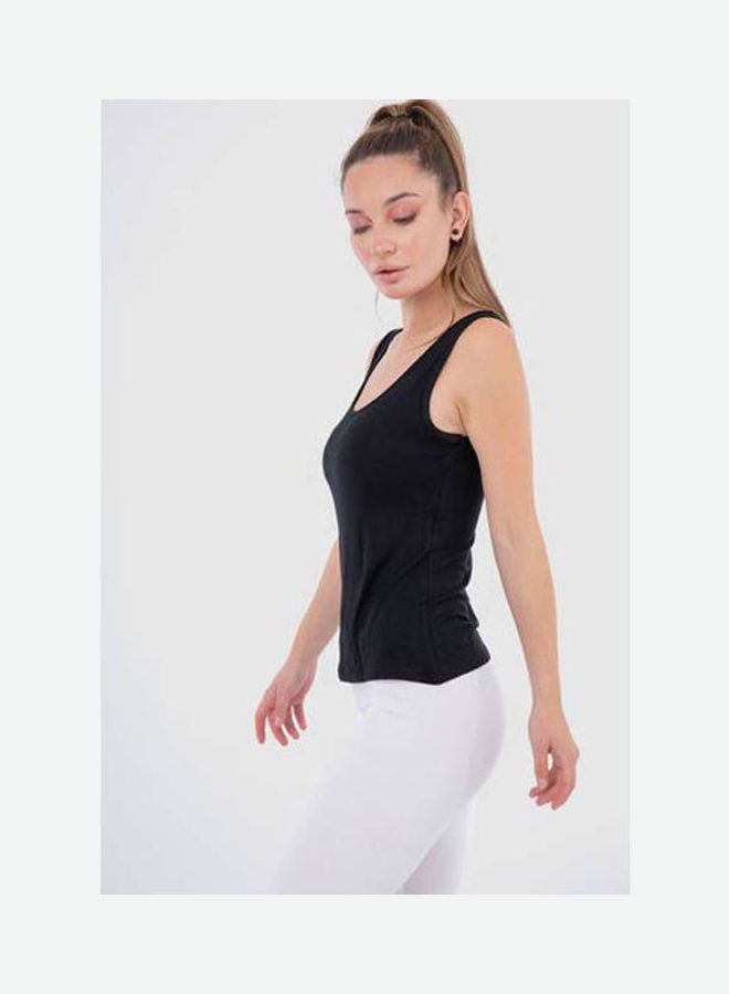 Mesery - Women's Cotton Stretch Plain Tank Top Black - Image 1