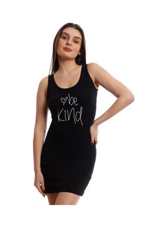 Mesery Sleepshirt Cotton TankTop Printed Black - Image 2