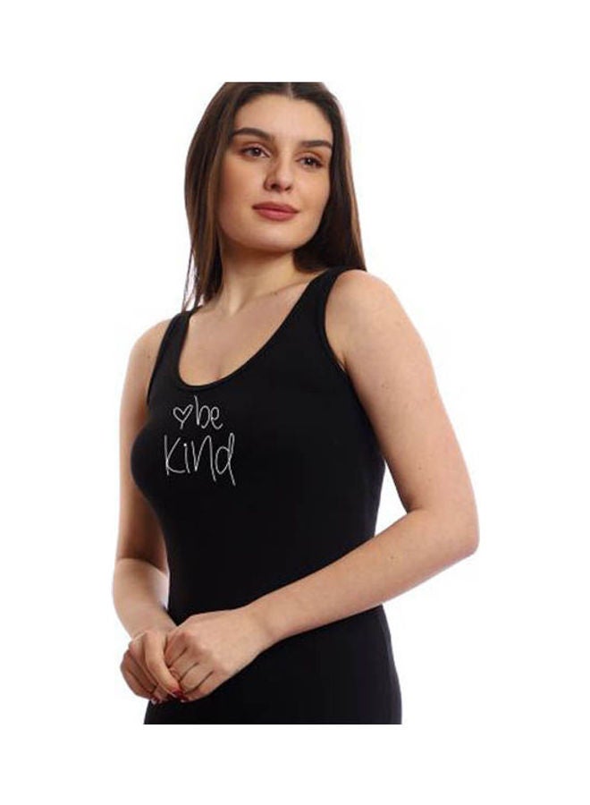 Mesery Sleepshirt Cotton TankTop Printed Black - Image 3