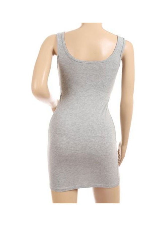 Mesery - Sleepshirt Cotton Tank Top Printed Grey - Image 1