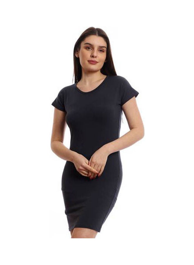 Mesery Dress Cotton Short Sleves Black  - Image 1
