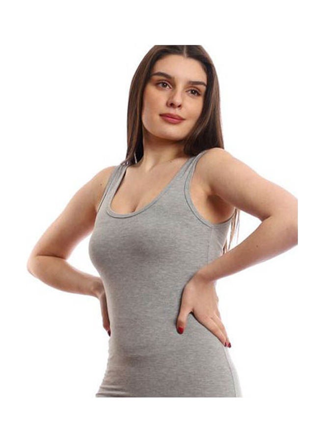 Mesery Bretelle Short Dress Cotton TankTop Grey  - Image 4