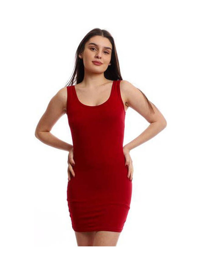 Mesery Bretelle Short Dress Cotton TankTop Red  - Image 1