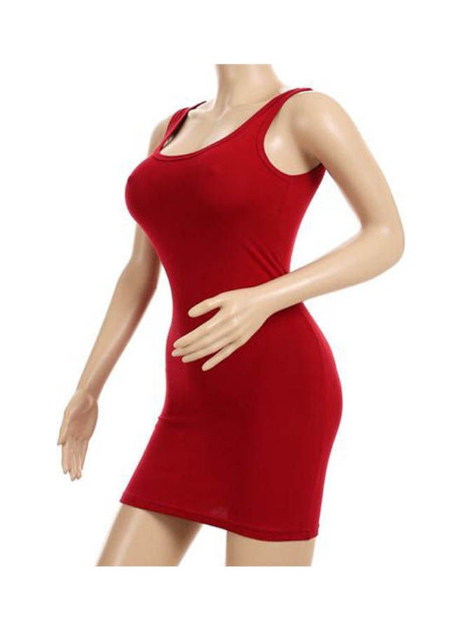 Mesery Bretelle Short Dress Cotton TankTop Red  - Image 4